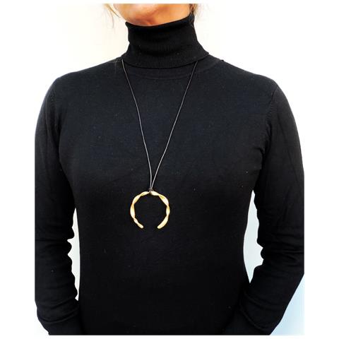 Collana Lunga Con Pelle Riccia E Luna, 80 Cm - Foto 2