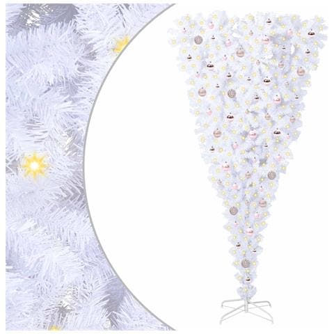 Albero di Natale artificiale Bianco 210 cm PVC e Acciaio - Foto 1