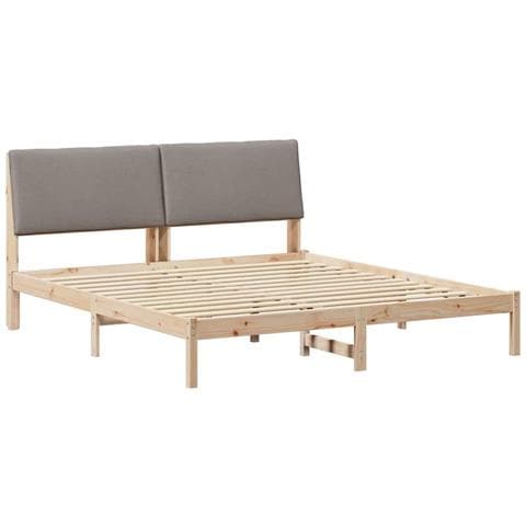 Struttura del Letto con testiera Marrone e taupe 200 x 200 cm - Foto 1