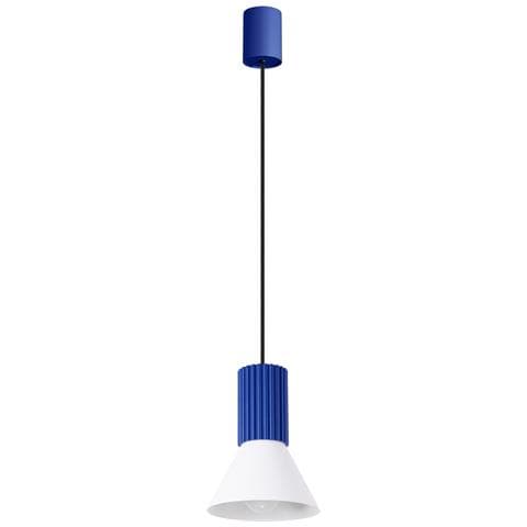 Lampada A Sospensione Estria 1 Bianco /ultramarino Sl. 1874 - Soppalco Lampada A Sospensione Bianco /oltremare 120x14x14 Cm - Foto 2