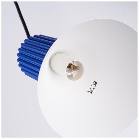 Lampada A Sospensione Estria 1 Bianco /ultramarino Sl. 1874 - Soppalco Lampada A Sospensione Bianco /oltremare 120x14x14 Cm - Foto 8