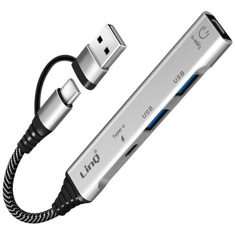 Hub Usb Usb-c 4-in-1 Con 2x Usb 2.0 E 2x Usb-c Audio E Sincronizzazione, Grigio - Foto 5