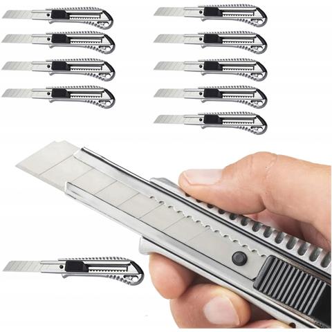 Set Di Coltelli Per Carta Da Parati - Lama In Acciaio Inossidabile 18 Mm | Ergonomico, Durevole, Multiuso | Ideale Per Casa E Ufficio - Foto 1