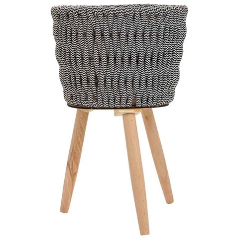 Fioriera In Metallo E Cotone Grigio D26x19/41h - Foto 2