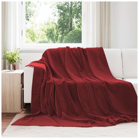 Coperte da Pile 6 pcs Rosso Bordeaux 240 x 270 cm Panno - Foto 2