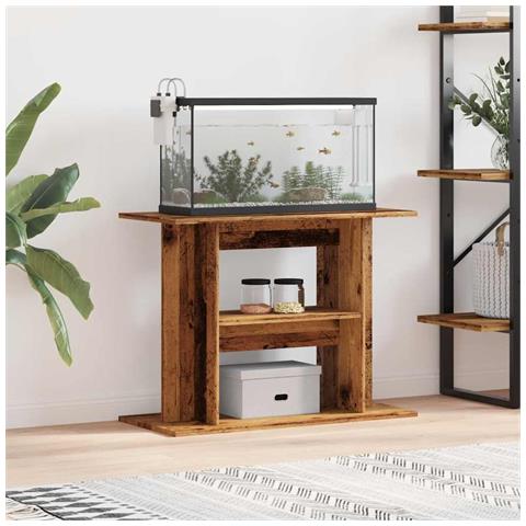 Supporto per acquario in legno antico 80x35x60 cm in legno ingegnerizzato - Foto 2