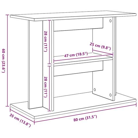 Supporto per acquario in legno antico 80x35x60 cm in legno ingegnerizzato - Foto 9