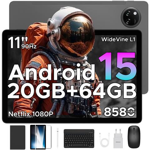 Tab A9+ Android 15 Tablet 11 Pollici, Con tastiera /stilo /custodia, 20GB (4+16) RAM+64GB / 2TB TF, 8580mAh, WiFi5, 1280 * 800 IPS, Gemini AI, 13MP+5MP, Tablet in Offerta Unisoc T7200 Octa Core /OTG /Face ID /Widevine L1/GPS - Foto 1
