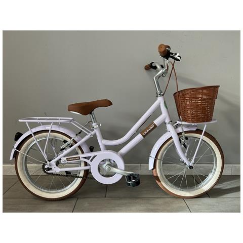 Bici Da Bambina Stile Vintage Misura 16 Bicicletta Bimba Senza Cambio 1v Completa Di Accessori Con Cestino E Luci A Led - Lilla - Foto 1