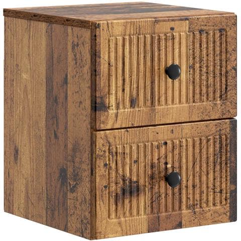 Mobiletto da notte a muro Legno antico 33 x 34,5 x 40 cm - Foto 1