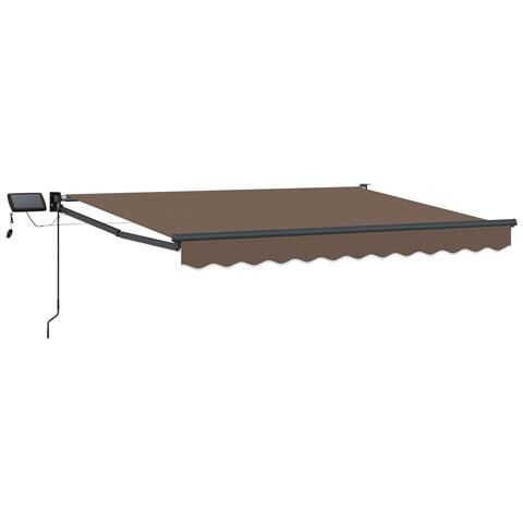 Tenda retrattile manuale con LED Tortora - Foto 1