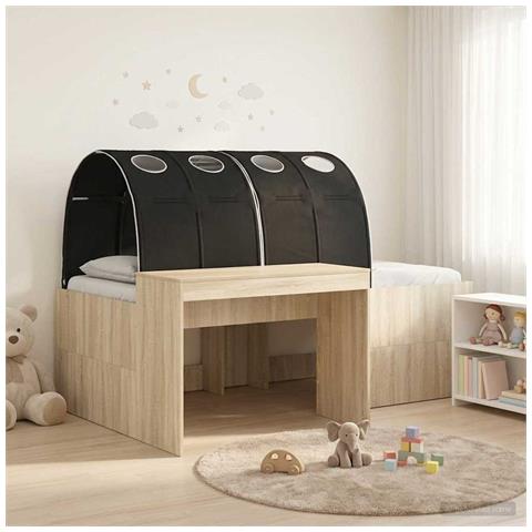 Letto con Tunnel 3 pz Rovere Sonoma e Nero Legno ingegnerizzato - Foto 2