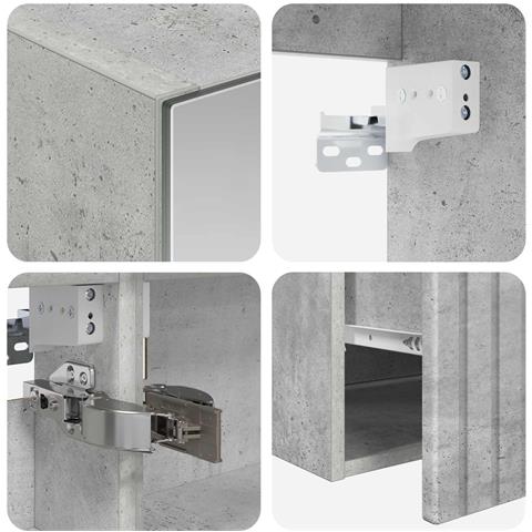Set di Armadi da Bagno 5 pcs Grigio Cemento 50 x 14,5 x 70 cm - Foto 9