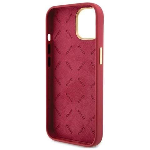 Indovina In Silicone Con Logo E Cornice In Metallo Per Iphone 15 - Rosso - Foto 1