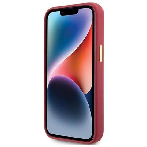 Indovina In Silicone Con Logo E Cornice In Metallo Per Iphone 15 - Rosso - Foto 2