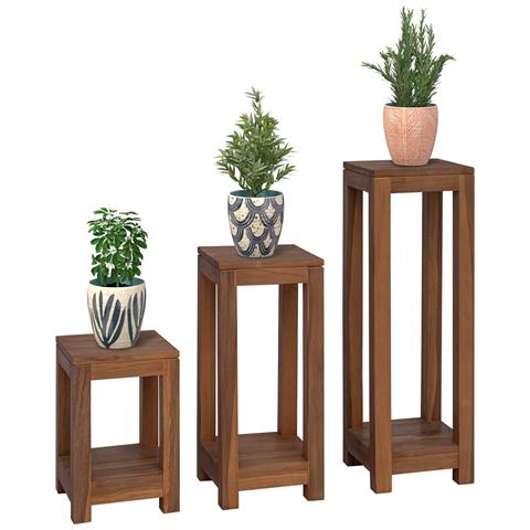 Supporto per piante 3 pz Naturale 25 x 25 x 80 cm - Foto 2