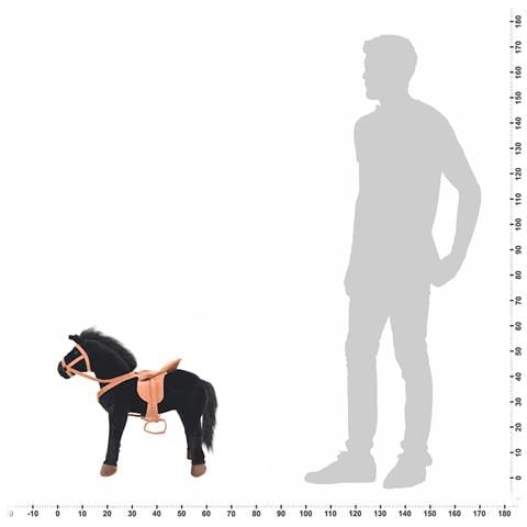 Cavallo in Peluche in Piedi Nero - Foto 7