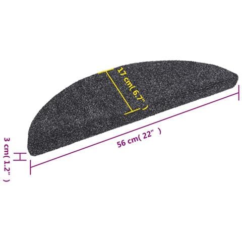 Tappetini Autoadesivi per Scale 15 pz 56x17x3 cm Nero - Foto 7
