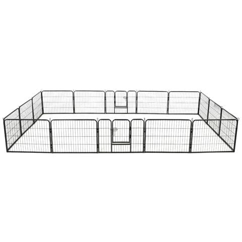 Box Per Cani Con 16 Pannelli In Acciaio 60x80 Cm Nero - Foto 1