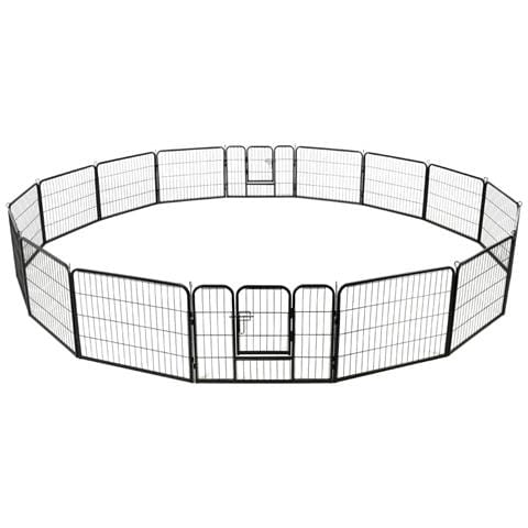 Box Per Cani Con 16 Pannelli In Acciaio 60x80 Cm Nero - Foto 8