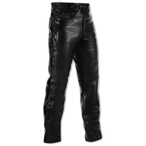 Jeans Pelle Pantaloni Moto Custom Chopper Nero Comfort 38 - Foto 1