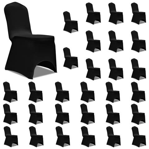 Coprisedie In Tessuto Elasticizzato Nero 30 Pz - Foto 1