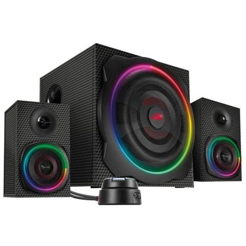 Gravity Carbon Rgb 2.1 Sistema Di Altoparlanti Subwoofer, 120w, Collegamento Bluetooth Per Smartphone / Tablet, Nero - Foto 6
