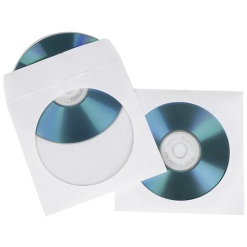 CD Paper Sleeves, white, 100 pcs / Pack 1dischi Bianco - Foto 3