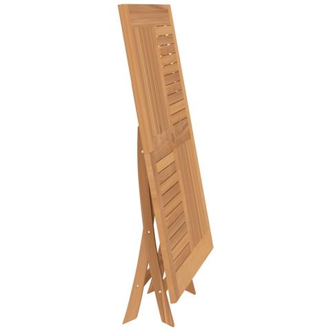 Tavolo da Giardino Pieghevole Grigio 110x110x75cm Massello Teak - Foto 7