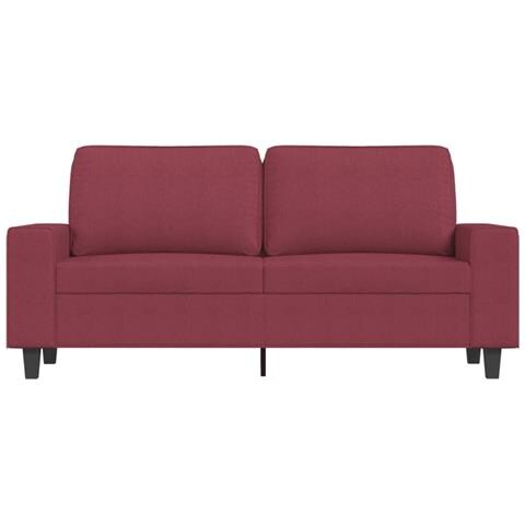 Divano A 2 Posti Rosso Vino 140 Cm In Tessuto - Foto 3