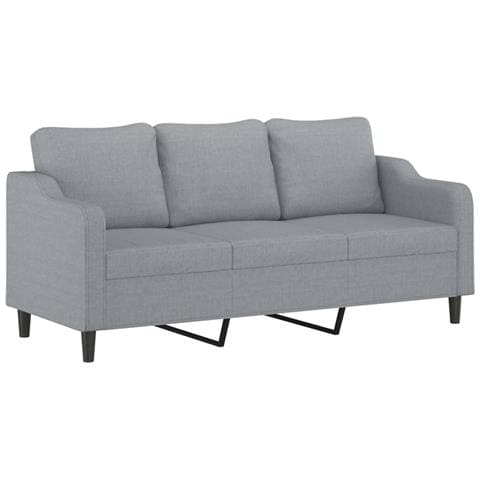 Divano A 3 Posti Grigio Chiaro 180 Cm In Tessuto - Foto 2