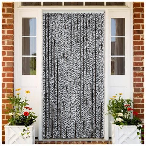 Tenda Antimosche Grigia Nera E Bianca 100x200 Cm In Ciniglia - Foto 1