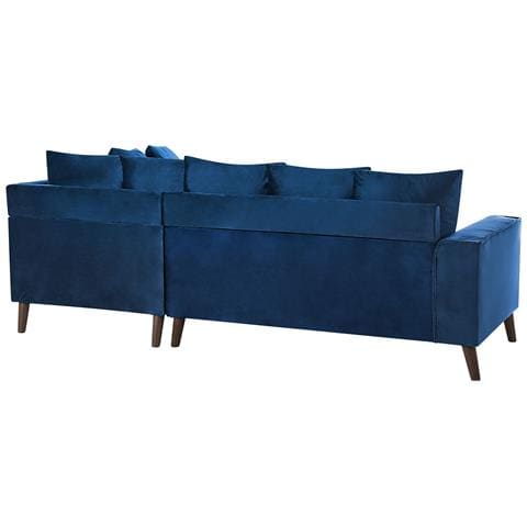 Divano Angolare 3 Posti Grena Velluto Blu Marino Lato Sinistro - Foto 8