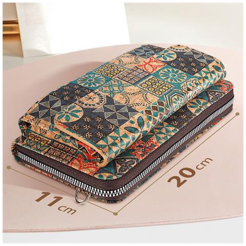 Pochette In Sughero, Collezione Corkmosaic Chiusura A Zip E Magnetica - Foto 2