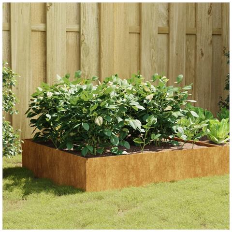 Fioriera Rialzata da Giardino 100x100x41 cm in Acciaio Corten - Foto 8