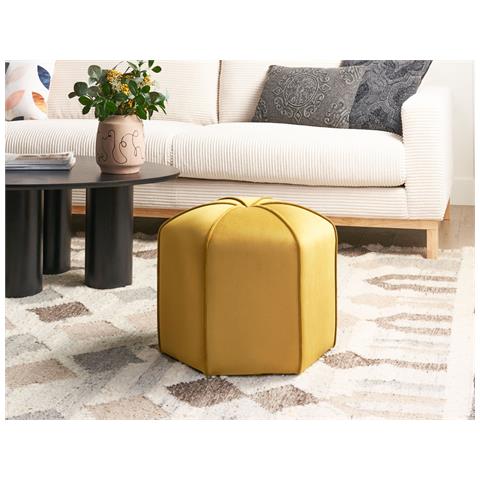 Pouf Wishek Velluto Giallo - Foto 1