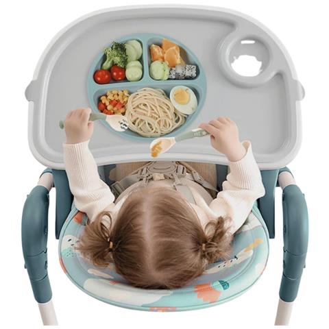 Piatto Silikonico Per Bambini Con Scomparti E Ventose – Pranzo Divertente E Sicuro - Foto 2
