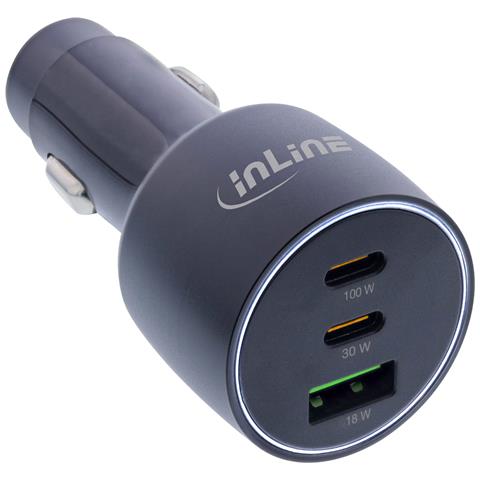 Adattatore di alimentazione per auto Power Delivery, 2x USB-C+QC USB-A - Foto 1