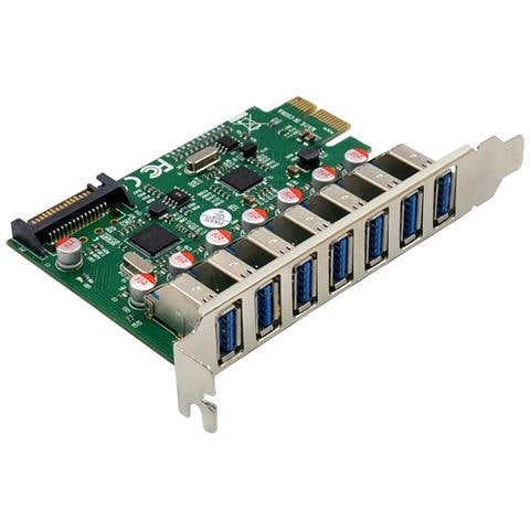 Scheda di interfaccia, 7x USB-A 3.2 Gen. 1, PCIe, con connettore SATA - Foto 1
