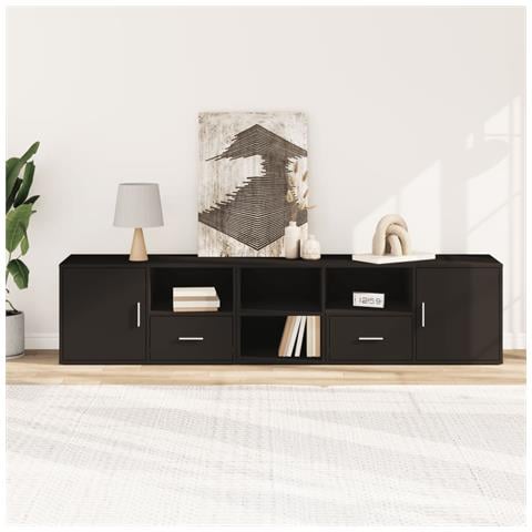 Mobile Angolare Nero 200x40x45 Cm In Truciolato - Foto 3