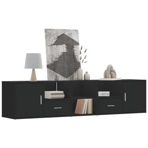 Mobile Angolare Nero 200x40x45 Cm In Truciolato - Foto 1