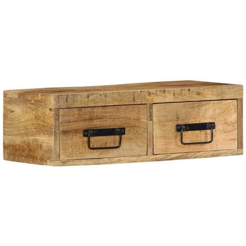 Mobile Tv A Parete 60x30x19 Cm Legno Grezzo Massello Di Mango - Foto 1