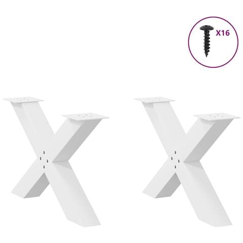 Gambe Tavolino Caffè A X 2 Pz Bianco 70x(42-43) Cm Acciaio - Foto 3