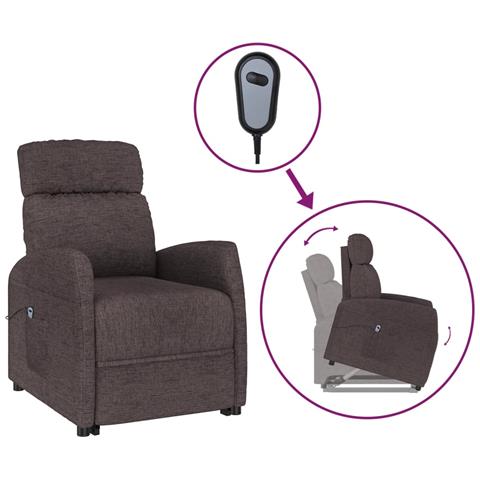 Lusso Casadino - Poltrona Alzapersona Marrone Scuro In Tessuto - Foto 1