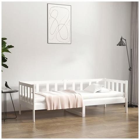 Lusso Casadino - Dormeuse Senza Materasso Bianca 80x200 Cm Legno Massello Pino - Foto 8