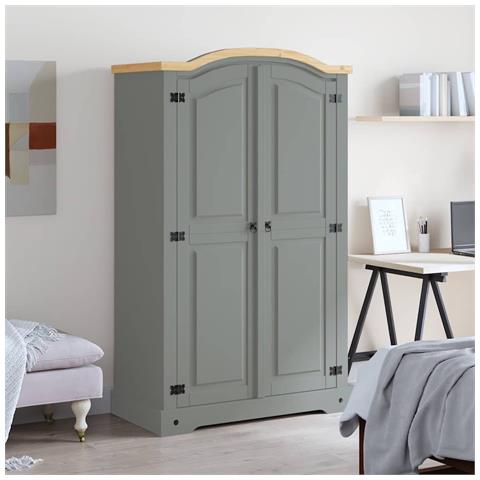 Lusso Casadino -  Lusso Casadino -  Armadio In Legno Di Pino Messicano Corona 2 Ante Grigio - Foto 1