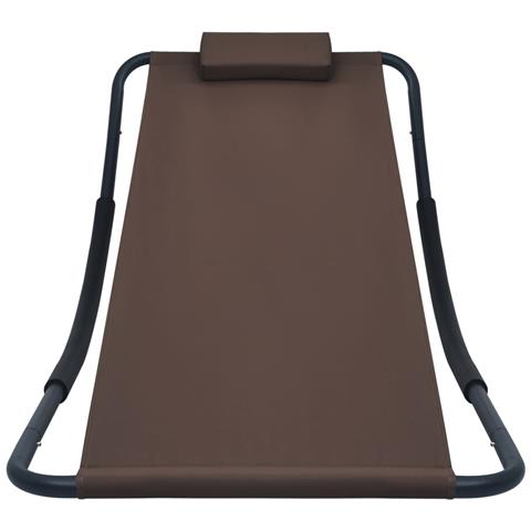 Lettino Da Giardino Marrone 200x90 Cm In Acciaio - Foto 1