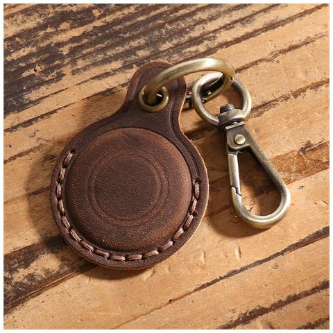 Custodia In Pelle Premium Per Apple Airtag Coffee - Foto 2