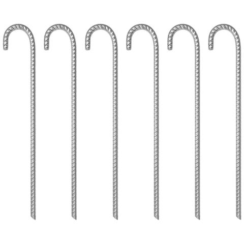 Picchetti per Tenda 6 pz 41,5 cm Ø12 mm in Acciaio Zincato - Foto 1