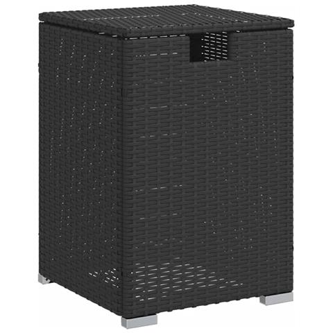 Tavolo Copri Serbatoio Propano Nero 40x40x60 cm in Polyrattan - Foto 1